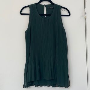 Zara Chiffon Pleated sleeveless Blouse